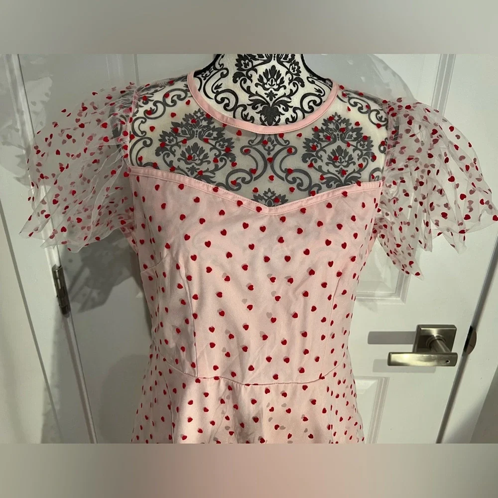Pink Heart Midi Dress - Picture 4 of 5